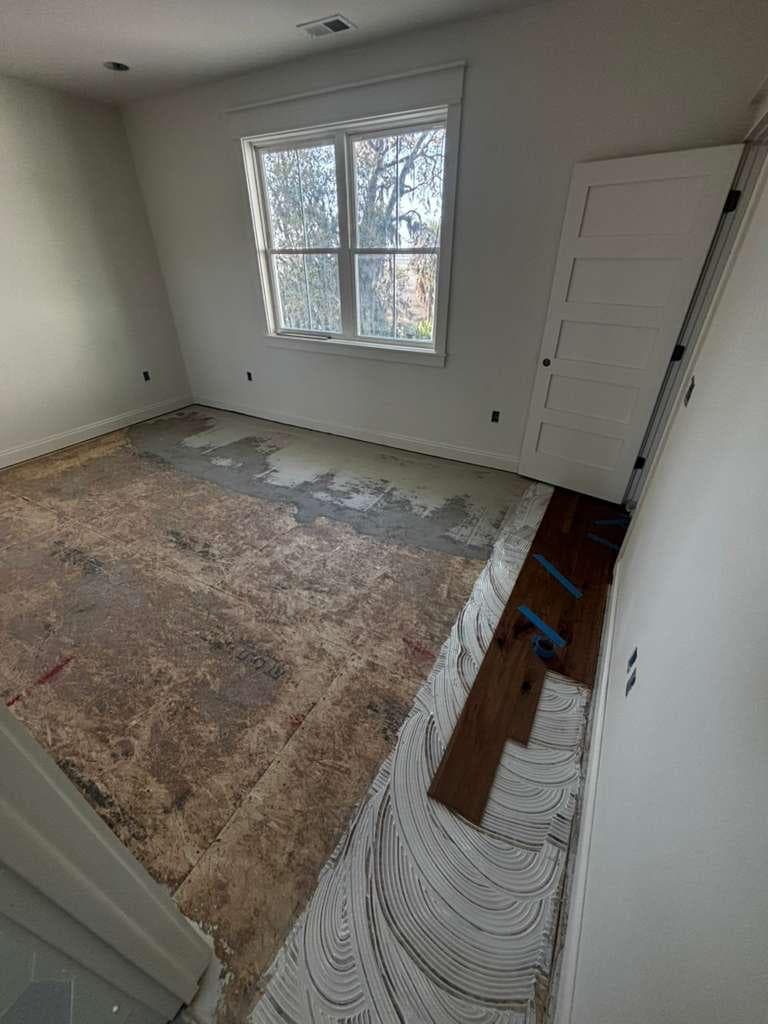 Bedroom after flooring transformation