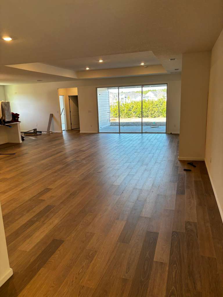 Completed room with hardwood flooring installed
